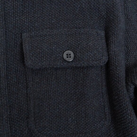 RRL Work Shirt Sweater Jacket Utility Long Sleeve Button Up Twill Gray Shacket - Picture 8 of 16
